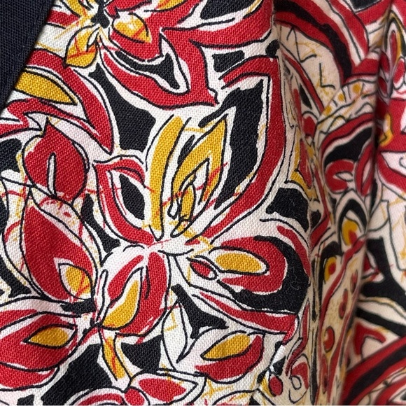 Vintage David Warren bow accent puff sleeve blouse v neck floral print size 4 - Picture 6 of 9